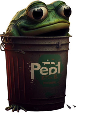 Frog inside trashcan